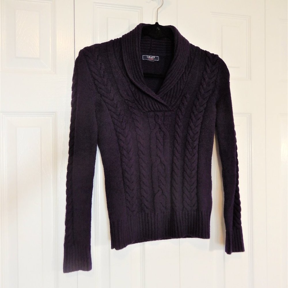Chaps deep purple V-neck sweater